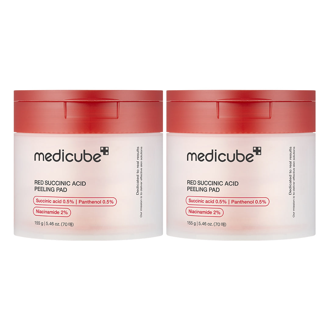 Medicube Red Succinic Acid Peeling Pad - before after