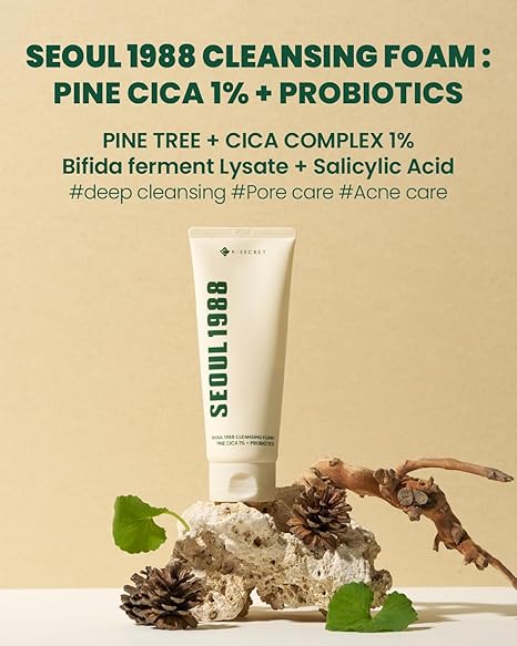 SEOUL 1988 cleansing Foam: Pine Cica 1% + Probiotics (150ml)