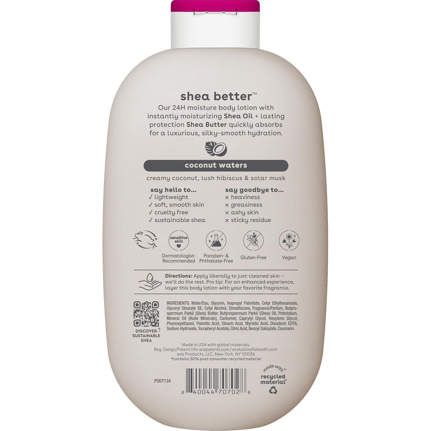 EOS - 24H Moisture Body Lotion, Coconut Waters,(473 ml)