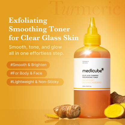 Medicube Kojic Acid Turmeric Resurfacing Toner - Exfoliating Smoothing Toner for Clear Glass Skin