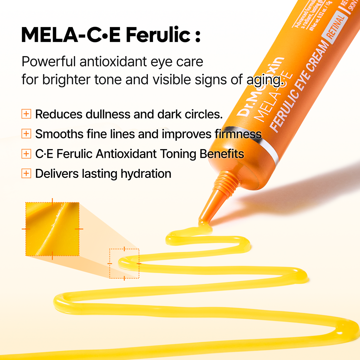 Dr.Melaxin Mela-CE Ferulic Eye Cream texture and benefits