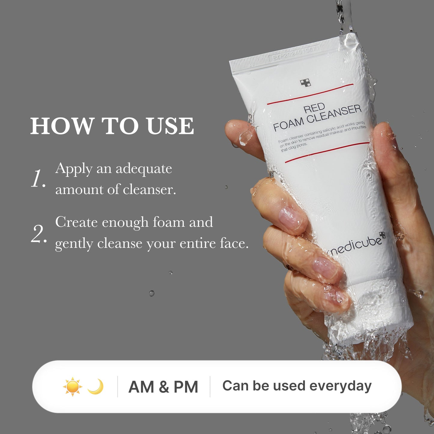 Medicube Red Foam Cleanser - how to use