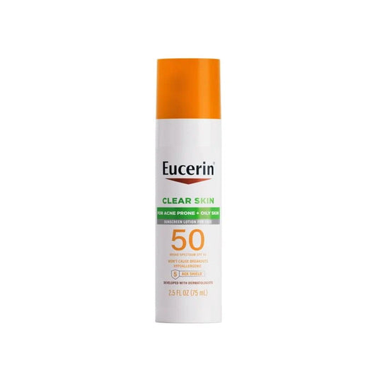 Eucerin Sun Clear Skin Face Sunscreen Lotion SPF 50 for Acne Prone Skin