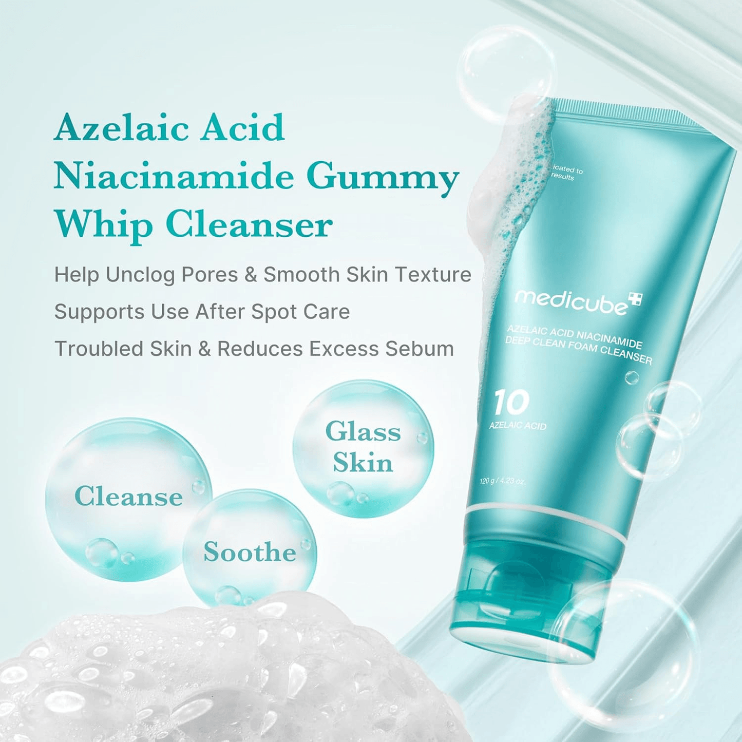 Azelaic Acid Niacinamide Deep Clean Foam Cleanser 120g