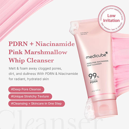 Medicube PDRN + Niacinamide Pink Marshmallow Whip Cleanser