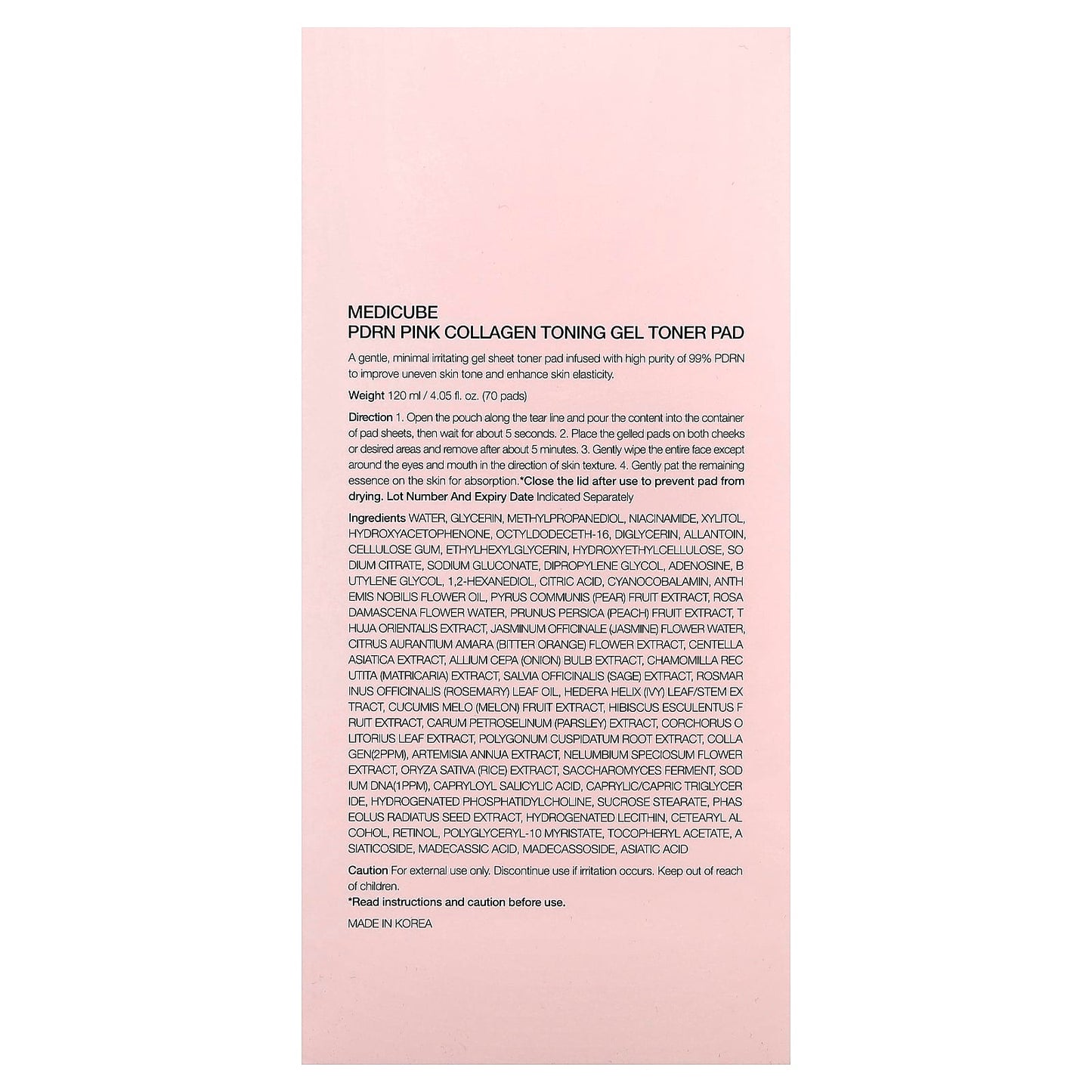 PDRN Pink Collagen Toning Gel Toner Pad (70 Pads)