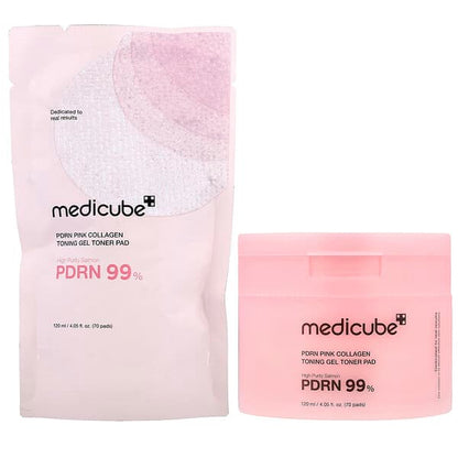 PDRN Pink Collagen Toning Gel Toner Pad (70 Pads)