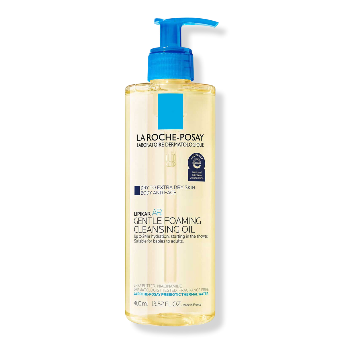 La Roche-Posay Lipikar AP+ Gentle Foaming Cleansing Oil bottle, front view