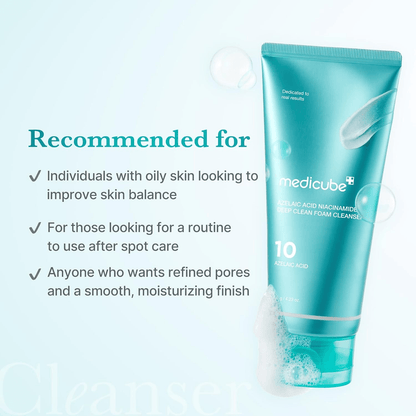 Azelaic Acid Niacinamide Deep Clean Foam Cleanser 120g