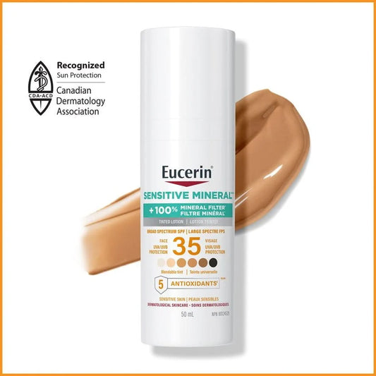 Eucerin Sun Tinted Sensitive Mineral Face Sunscreen Lotion SPF 35