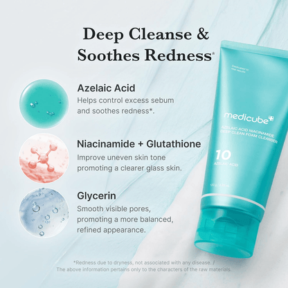Azelaic Acid Niacinamide Deep Clean Foam Cleanser 120g