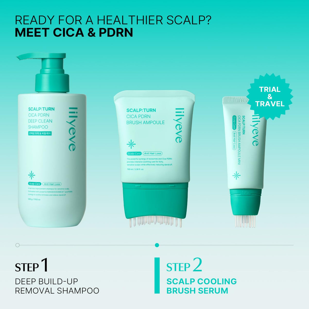 LILYEVE Scalp Turn Cica PDRN Brush Ampoule 8