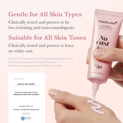 Medicube Collagen No Cast Just Glow Sunscreen SPF50 PA++++ - 50ml
