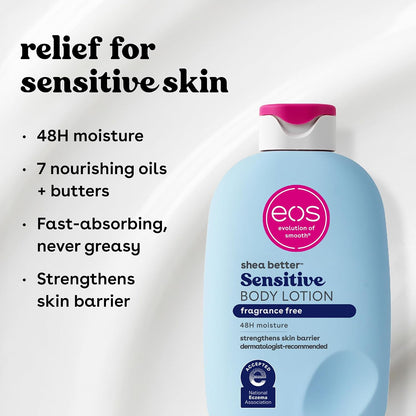 EOS - Sensitive Skin Body Lotion - Fragrance-Free, 48-Hour Moisture, (473ml)