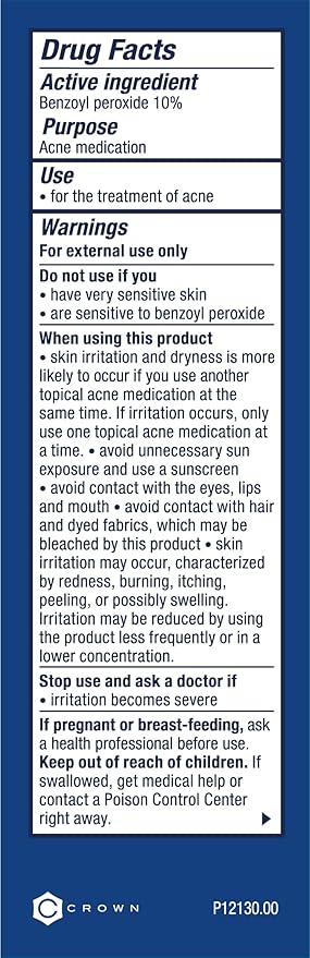 Acne Foaming Wash, Benzoyl Peroxide 10% , 3 oz