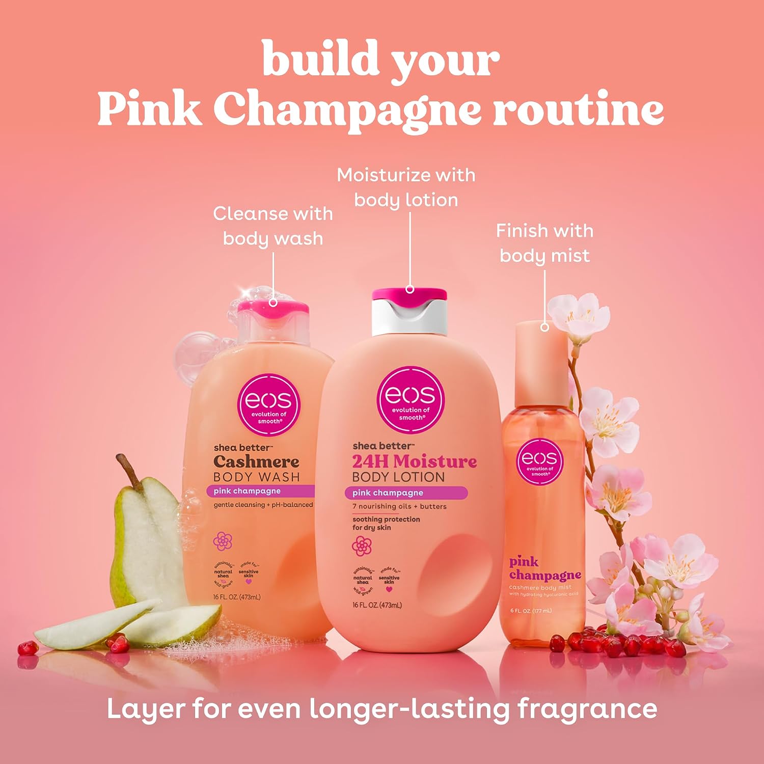 EOS 24H Moisture Body Wash Pink Champagne 7