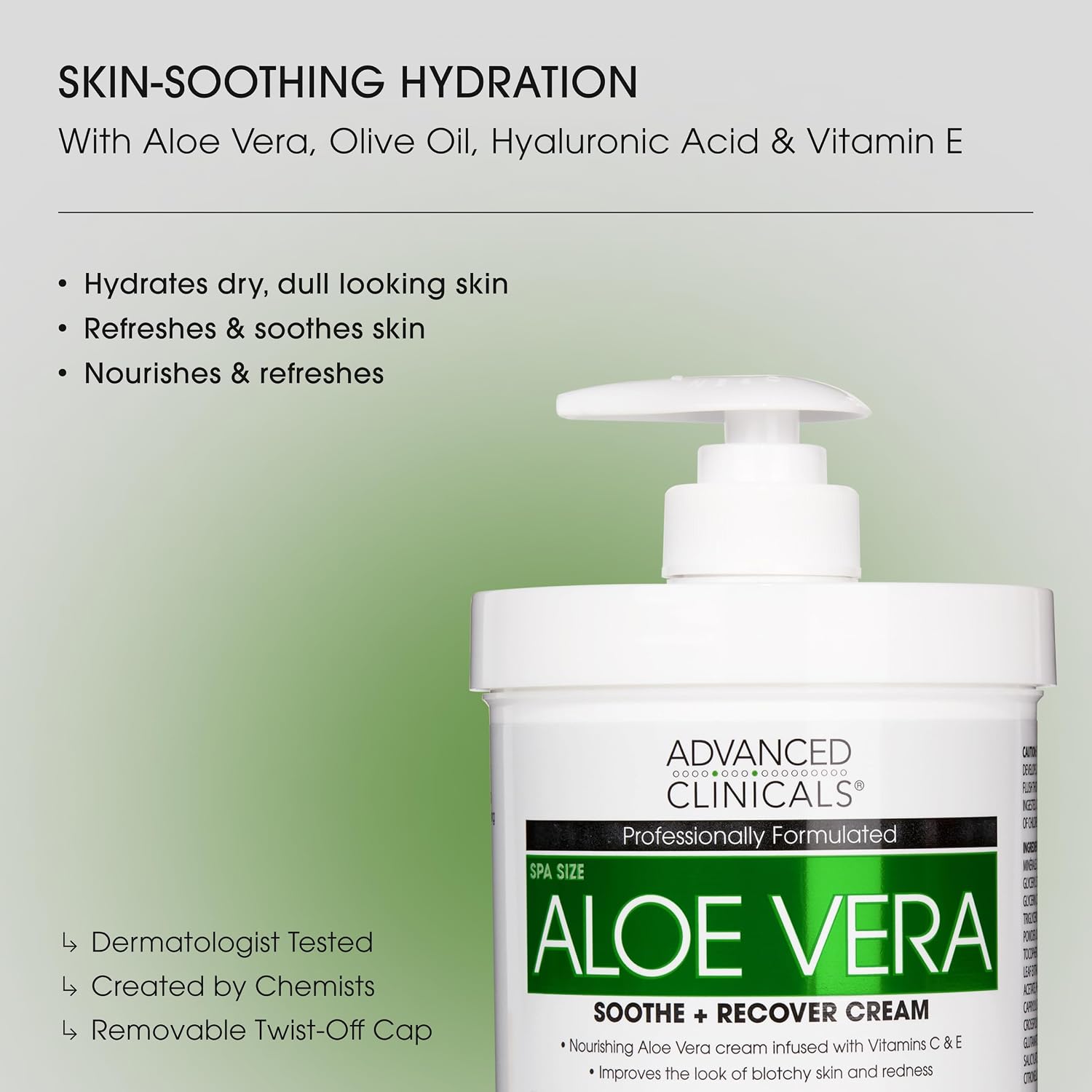 Advanced Clinicals Aloe Vera Soothe + Recover Cream 2