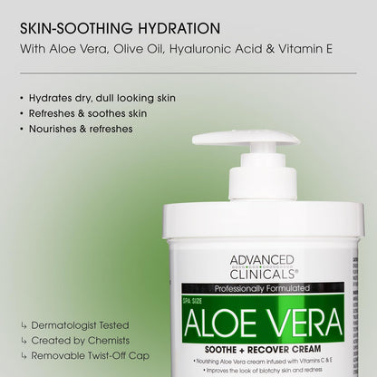 Advanced Clinicals Aloe Vera Soothe + Recover Cream 2