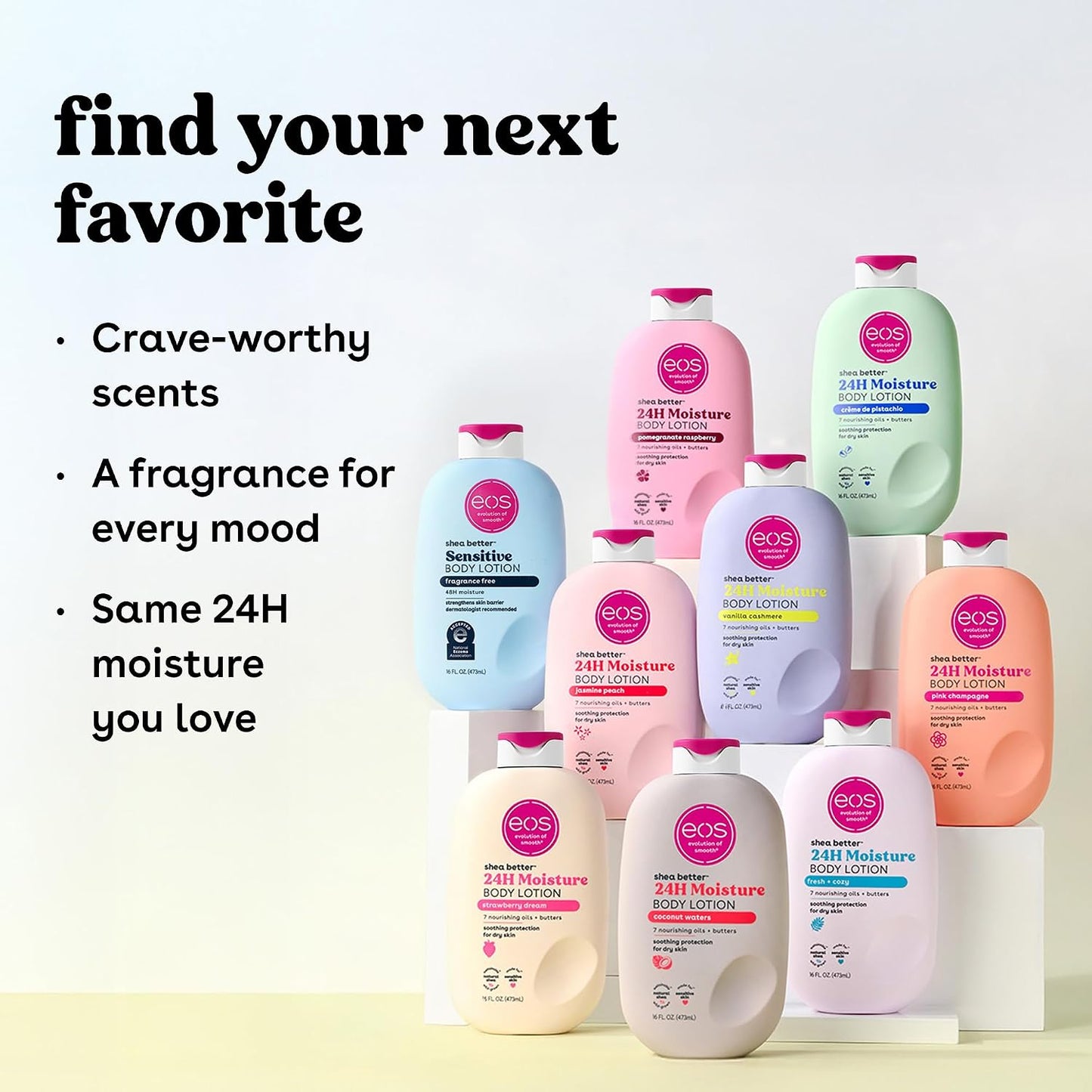 EOS - Sensitive Skin Body Lotion - Fragrance-Free, 48-Hour Moisture, (473ml)