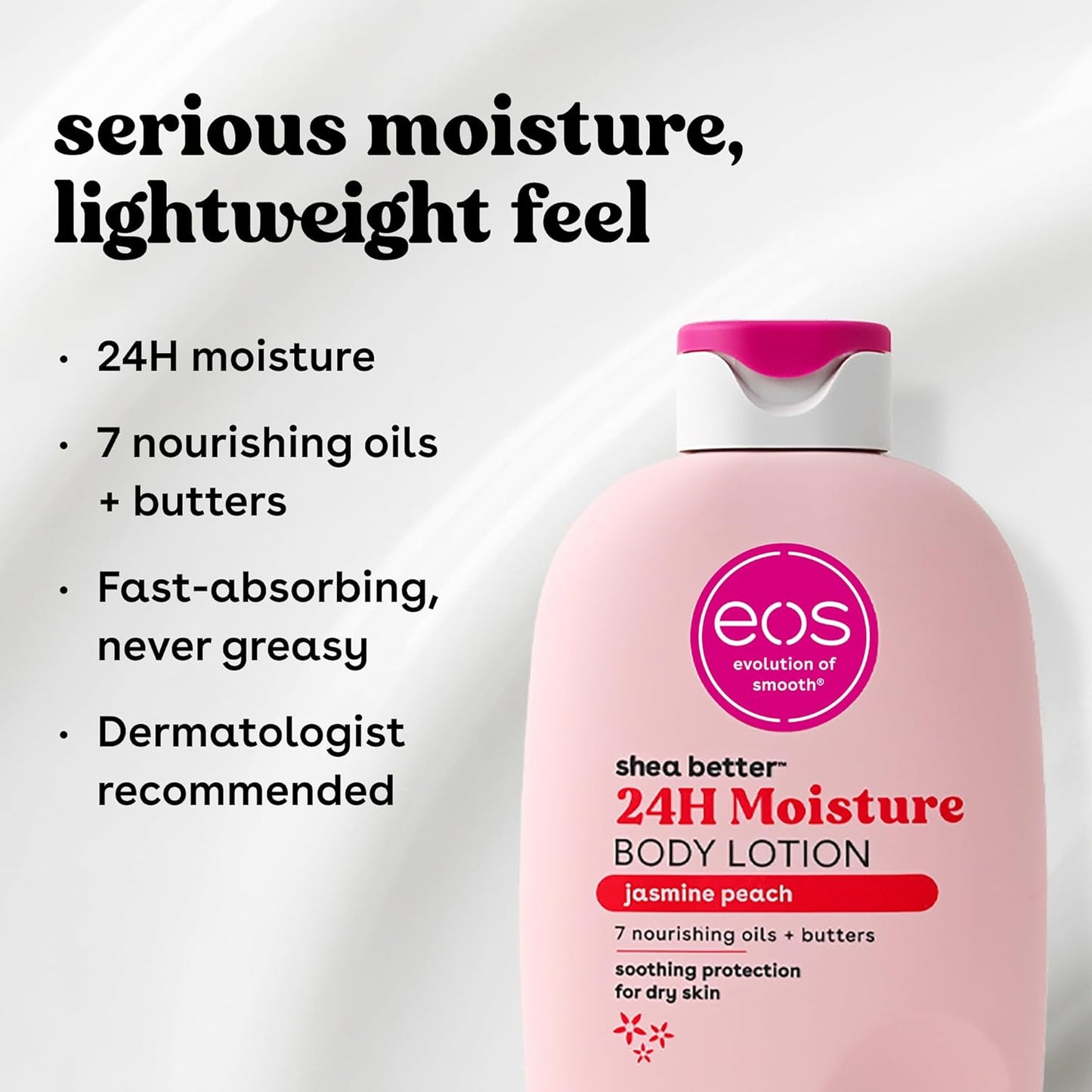 EOS - 24H Moisture Body Lotion, Jasmine Peach,(473 ml)