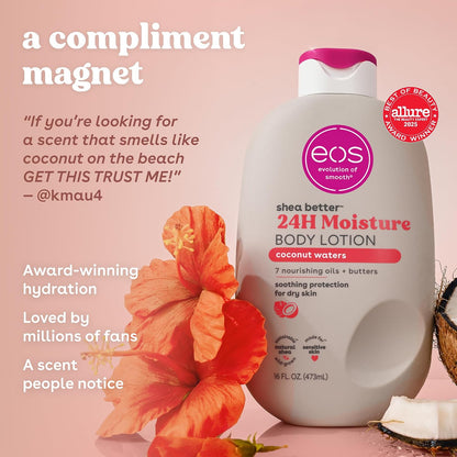 EOS - 24H Moisture Body Lotion, Coconut Waters,(473 ml)