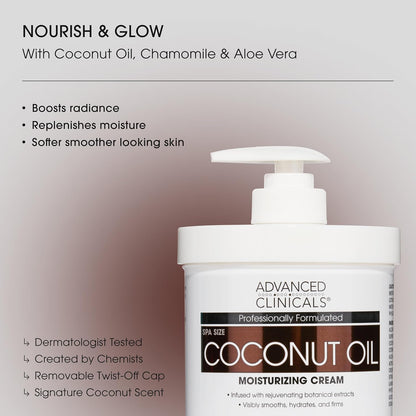 Advanced Clinicals - Coconut Oil Moisturizing Cream 454grams