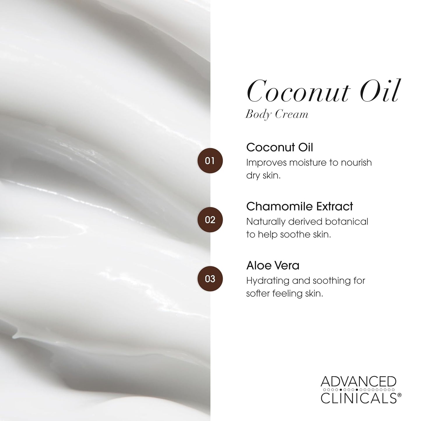 Advanced Clinicals - Coconut Oil Moisturizing Cream 454grams
