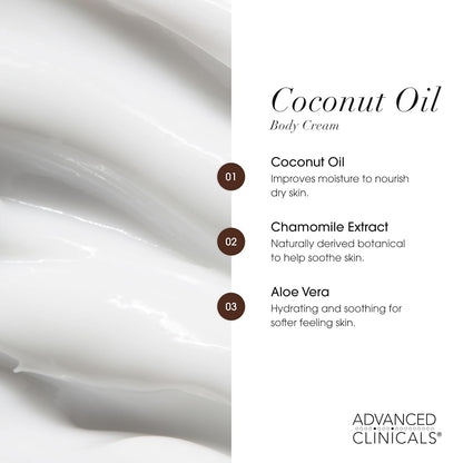 Advanced Clinicals - Coconut Oil Moisturizing Cream 454grams