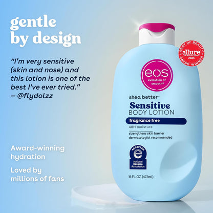 EOS - Sensitive Skin Body Lotion - Fragrance-Free, 48-Hour Moisture, (473ml)