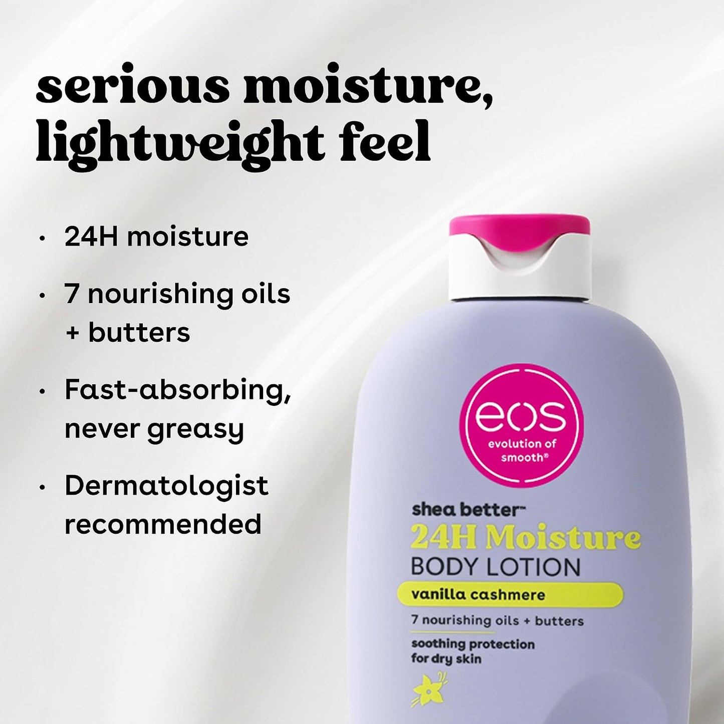 EOS - 24H Moisture Body Lotion, Vanilla Cashmere ,(473 ml)