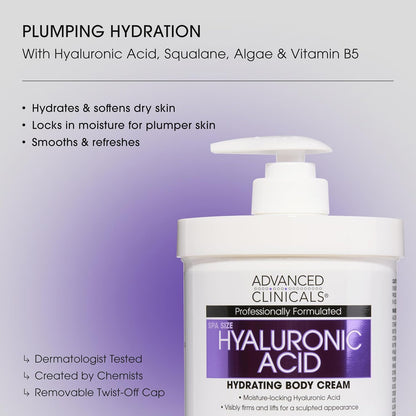 Advanced Clinicals - Hyaluronic Acid Instant Skin Hydrator 454grams