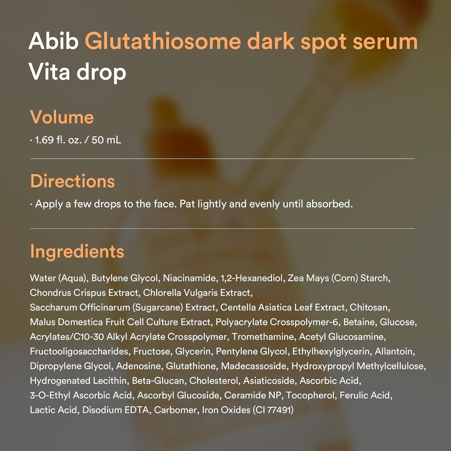 Abib, Glutathiosome Dark Spot Serum, Vita Drop,(50 ml)