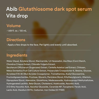 Abib, Glutathiosome Dark Spot Serum, Vita Drop,(50 ml)