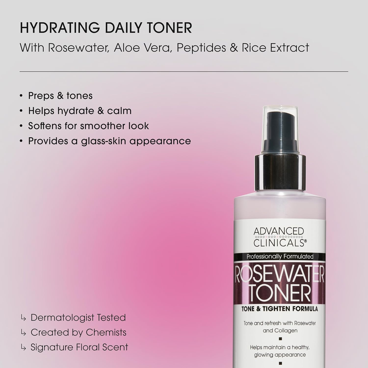Advanced Clinicals Rosewater Toner 2
