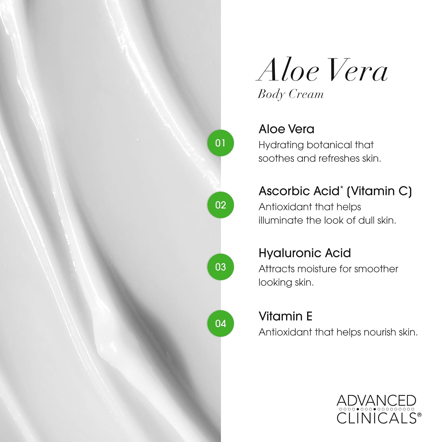 Advanced Clinicals Aloe Vera Soothe + Recover Cream 4