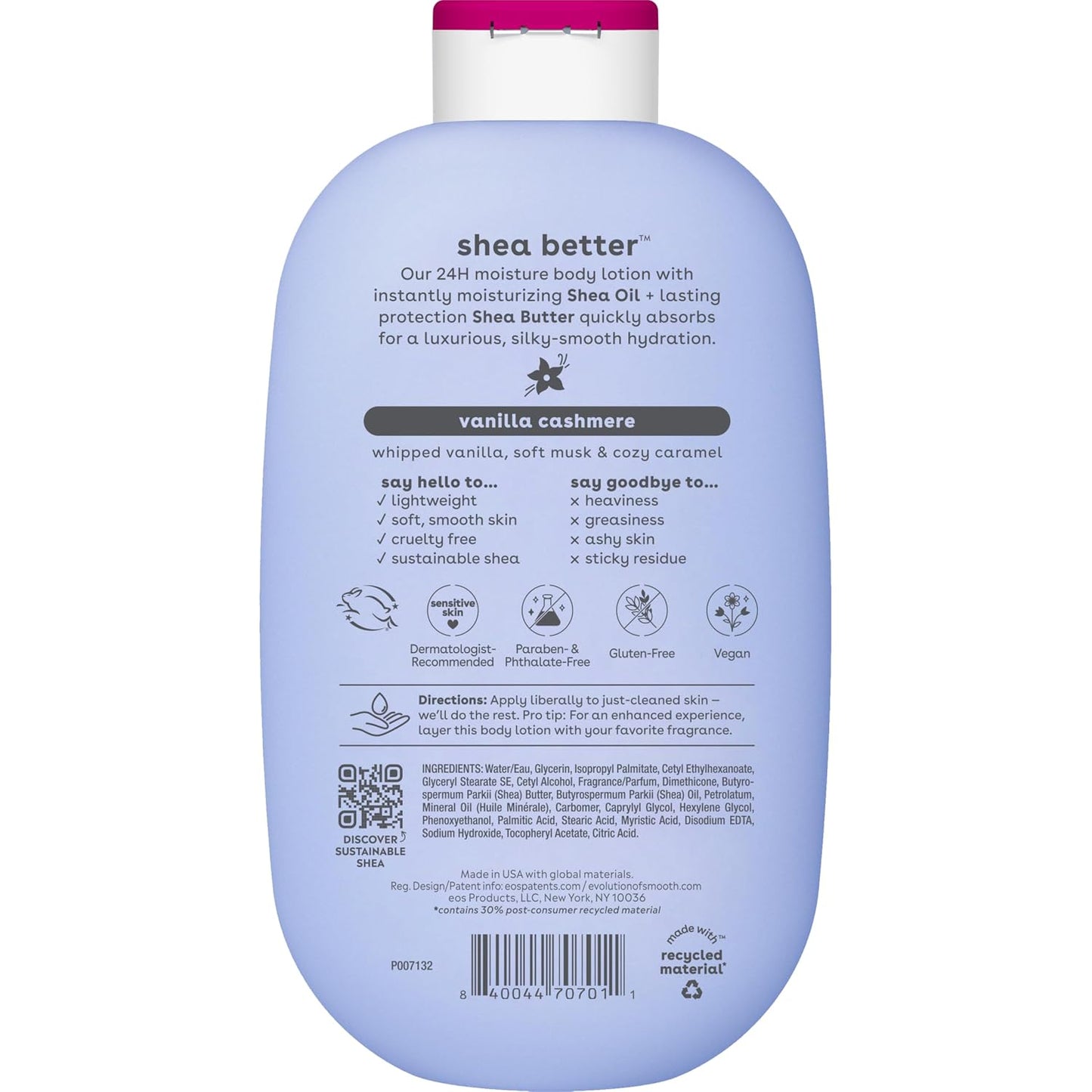 EOS - 24H Moisture Body Lotion, Vanilla Cashmere ,(473 ml)