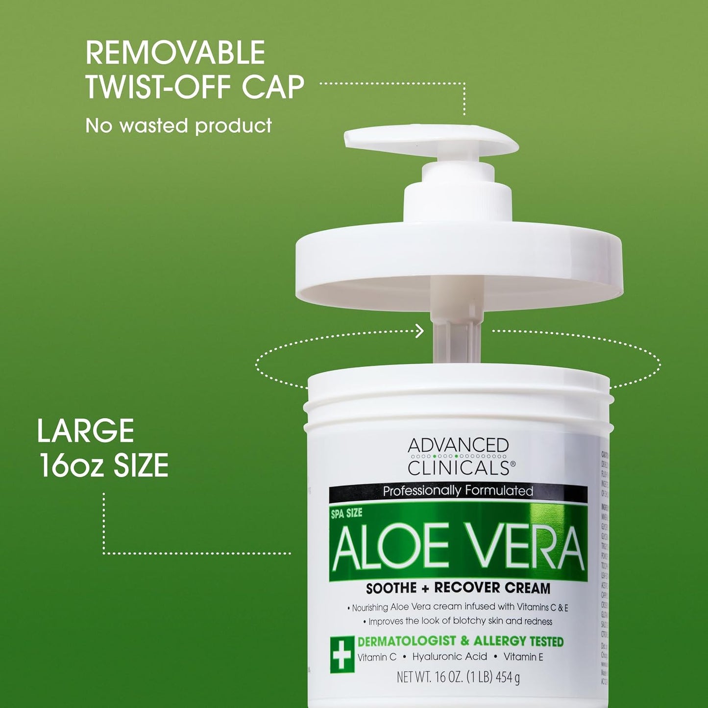 Advanced Clinicals Aloe Vera Soothe + Recover Cream 3