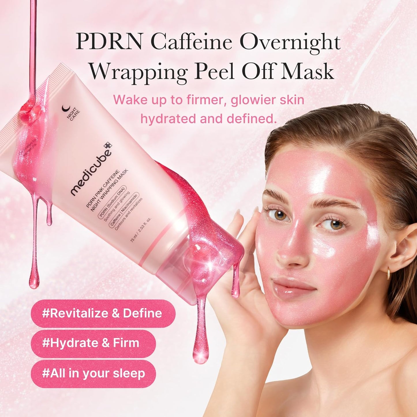PDRN Caffeine Overnight Wrapping Peel-Off Facial Mask (75ml)