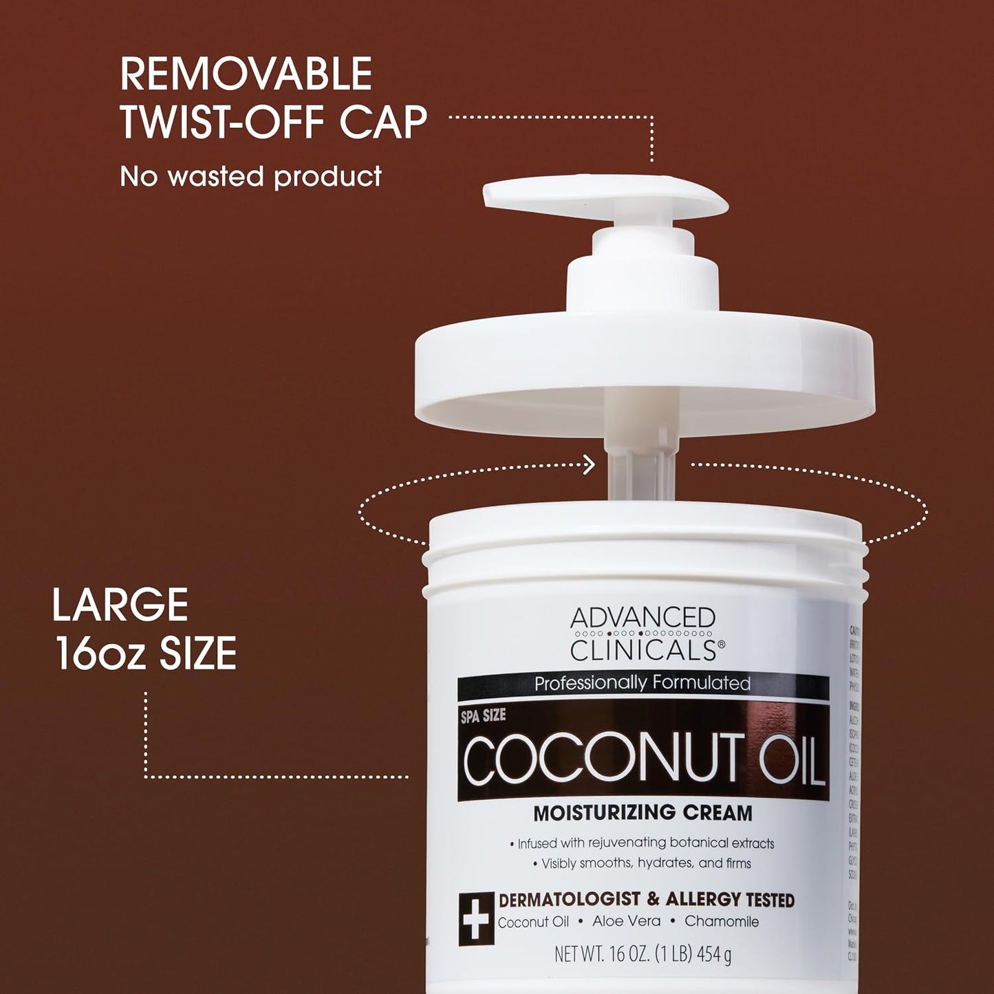Advanced Clinicals - Coconut Oil Moisturizing Cream 454grams