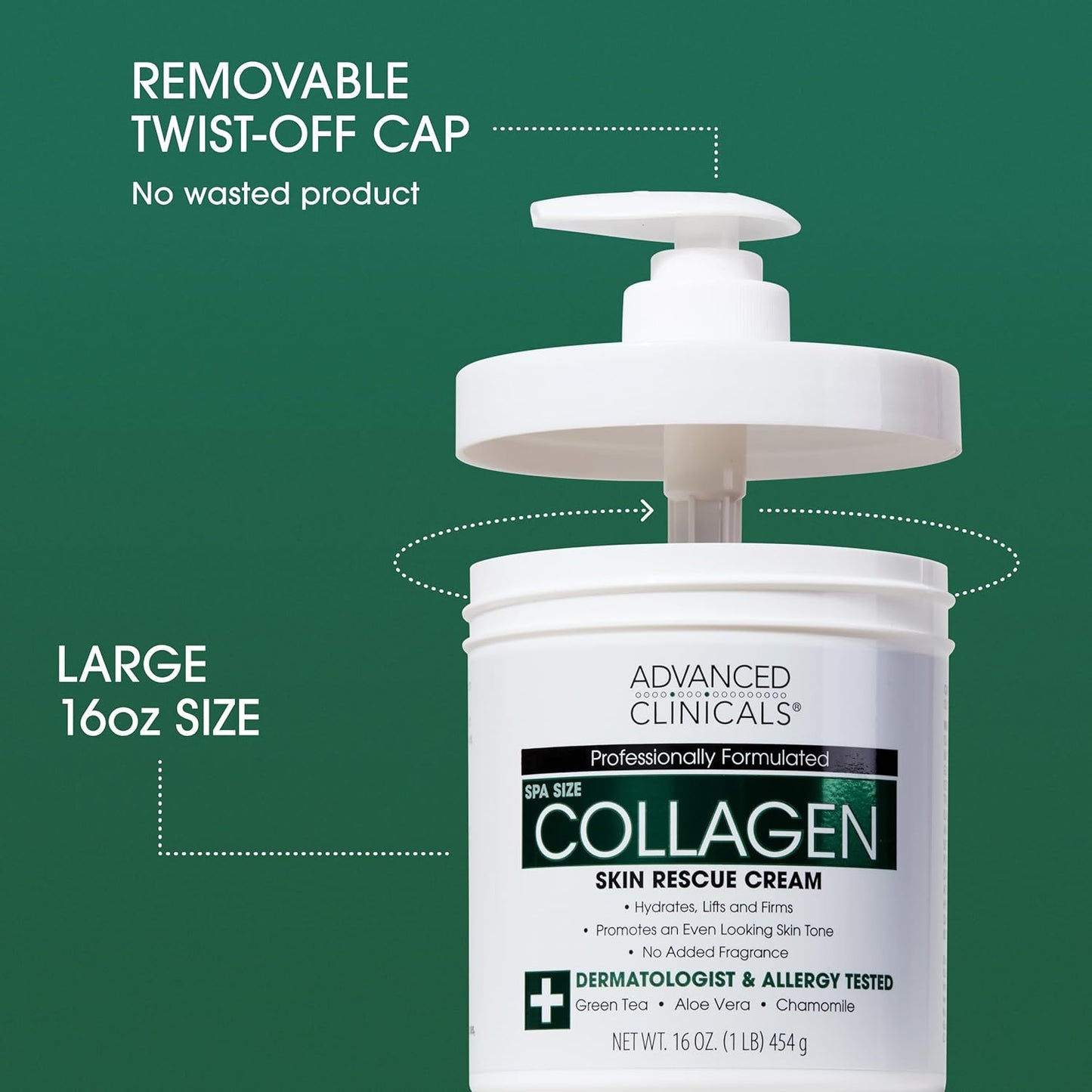 Advanced Clinicals - Collagen Skin Rescue Cream 454grams