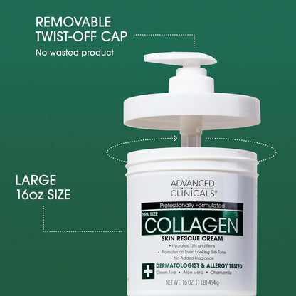 Advanced Clinicals - Collagen Skin Rescue Cream 454grams
