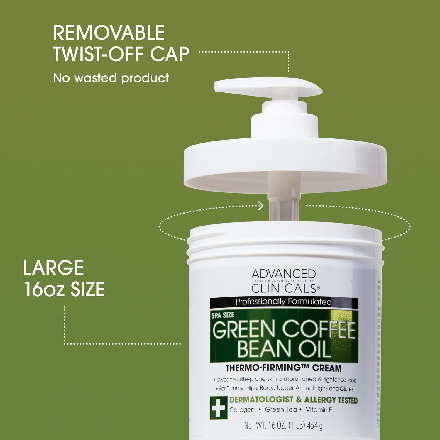 Advanced Clinicals Green Coffee Bean Oil Thermo-Firming Cream 3