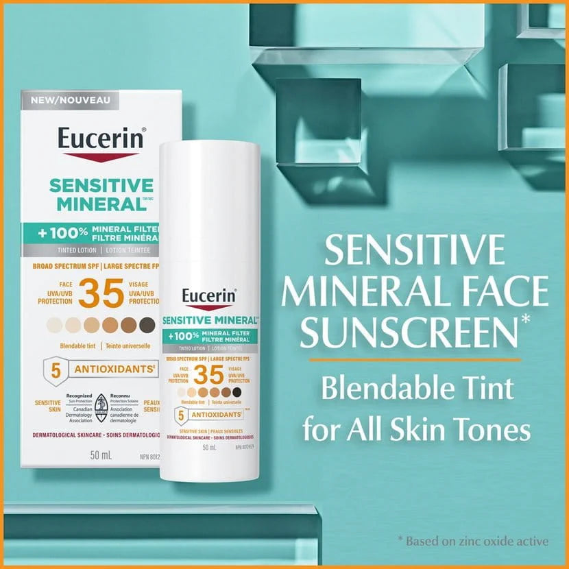 Eucerin Sun Tinted Sensitive Mineral Face Sunscreen Lotion SPF 35