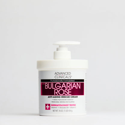 Advanced Clinicals Anti-Aging Rescue Cream Bulgarian Rose, 454g jar