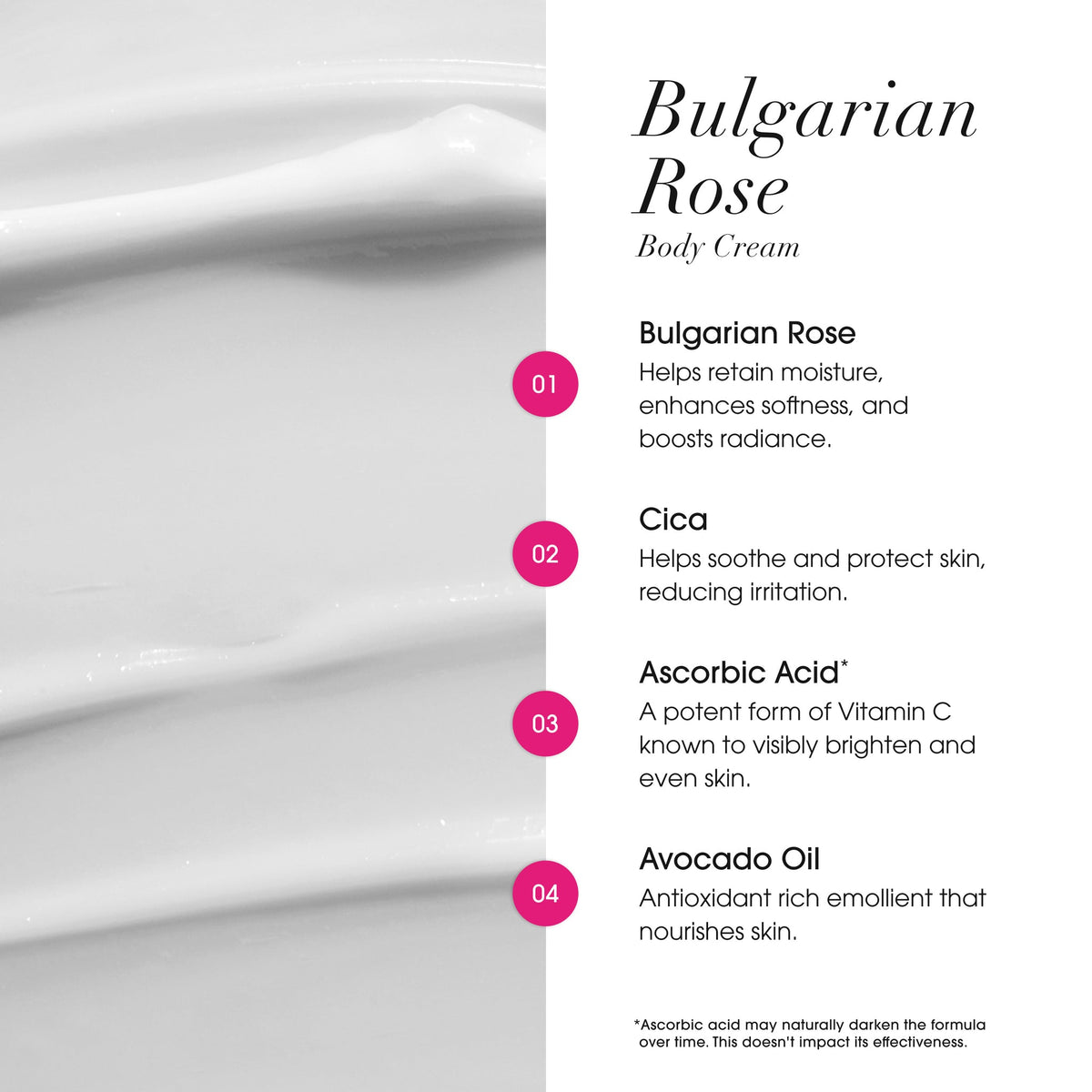 Key ingredients in Advanced Clinicals Bulgarian Rose Anti-Aging Rescue Cream