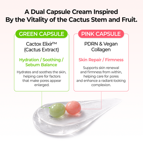 Dr. Melaxin Cactox Pore Relief Dual Capsule Cream - ingredients