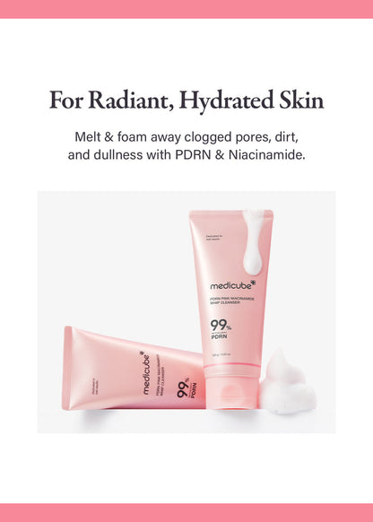 Medicube PDRN Pink Whip Cleanser for radiant, hydrated skin