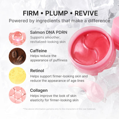 Medicube PDRN Pink Caffeine Collagen Eye Patch key ingredients PDRN caffeine retinol collagen