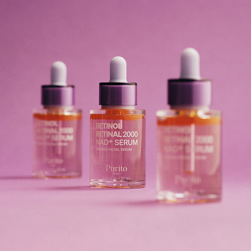 Purito Retinol Retinal 2000 NAD+ Serum lineup