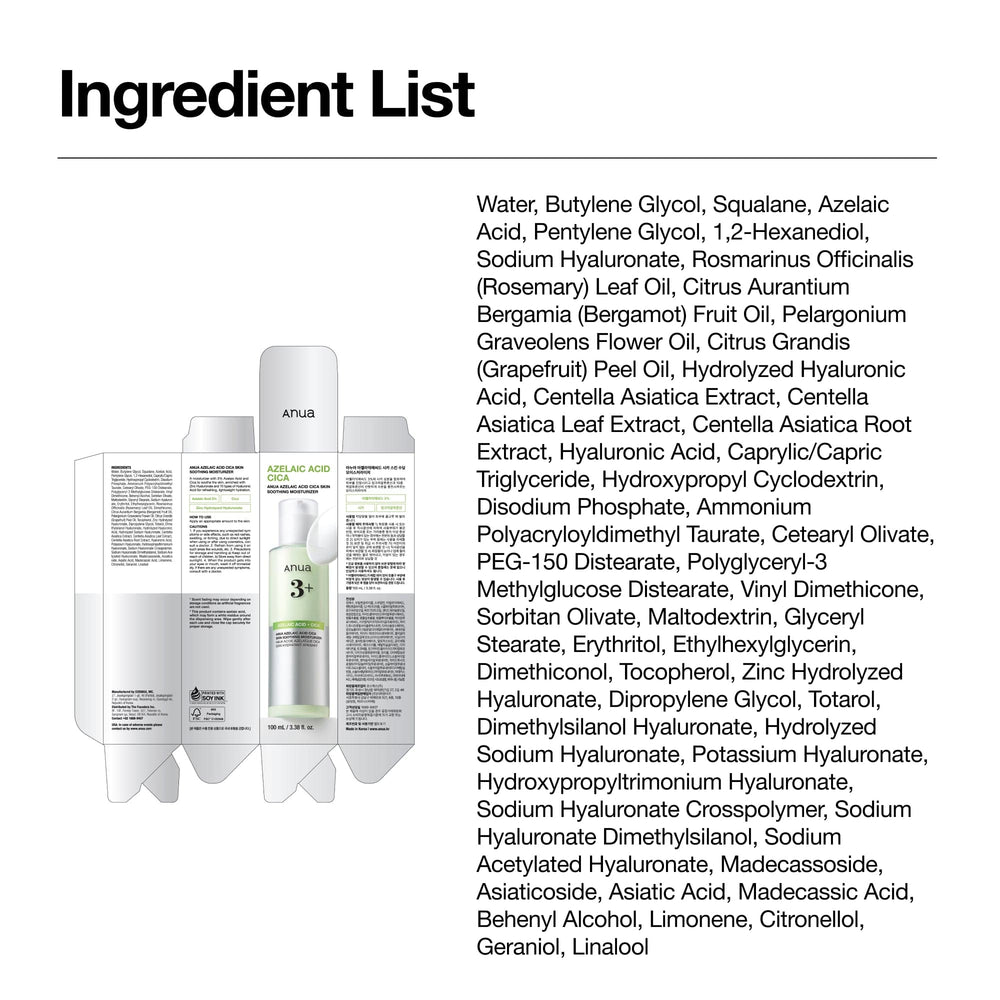 Azelaic Acid CICA Skin Soothing Moisturizer 100ml